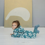 Eared Jumpsuit for Babies and Kids - Chestnut Leaves on Green