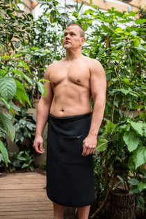 Cotton waffle bath wrap for men, 100% cotton waffle