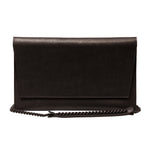 Leather Shoulder Bag Black Matte Chain Handmade - Snøluv