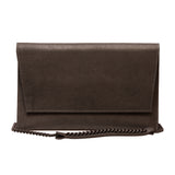 Leather Shoulder Bag Black Matte Chain Handmade - Snøluv