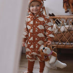 Eared Jumpsuit for Babies and Kids - Cinnamon Sheep