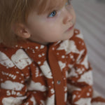 Eared Jumpsuit for Babies and Kids - Cinnamon Sheep