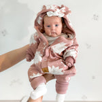Eared Jumpsuit for Babies and Kids - Pink Suns