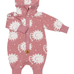 Eared Jumpsuit for Babies and Kids - Pink Suns