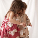 Eared Jumpsuit for Babies and Kids - Beige Suns