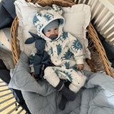 Eared Jumpsuit for Babies and Kids - Ecru Suns