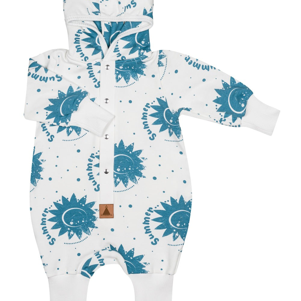 Eared Jumpsuit for Babies and Kids - Ecru Suns
