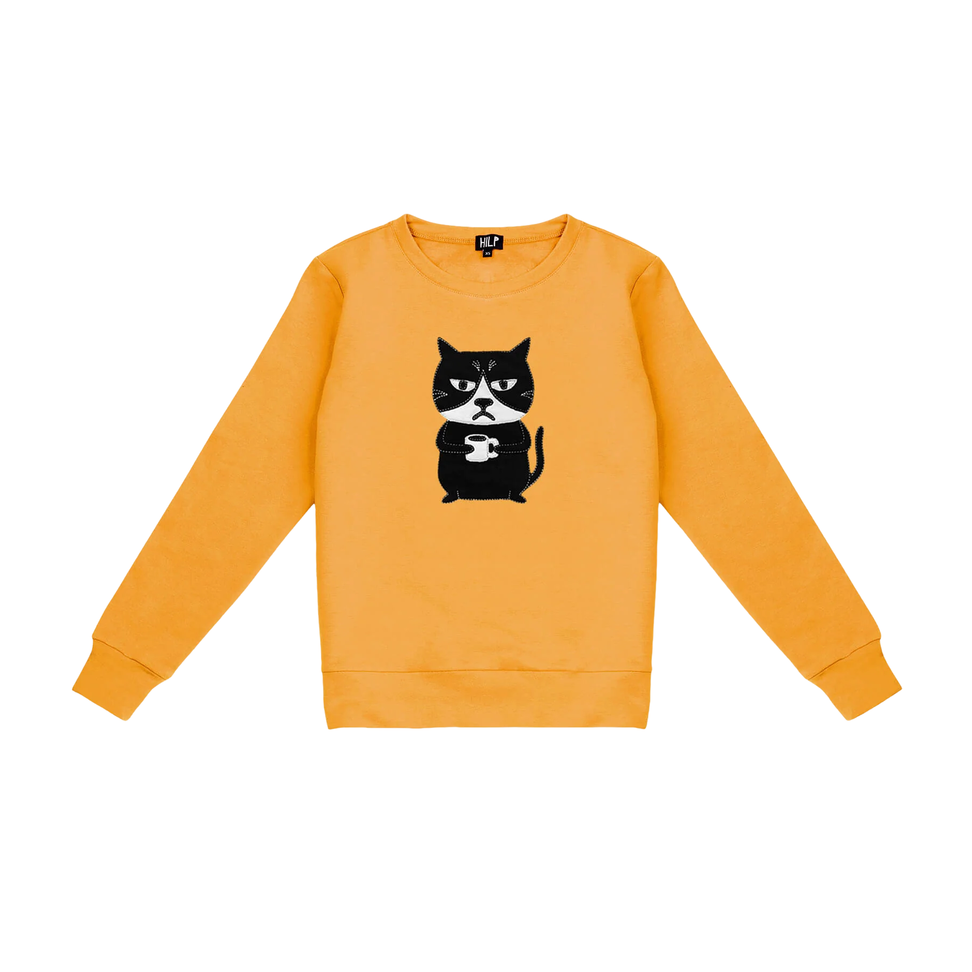 HILP Grumpy Cat women's sweatshirt in yellow