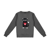 HILP Heartful Cat women's sweatshirt in dark grey