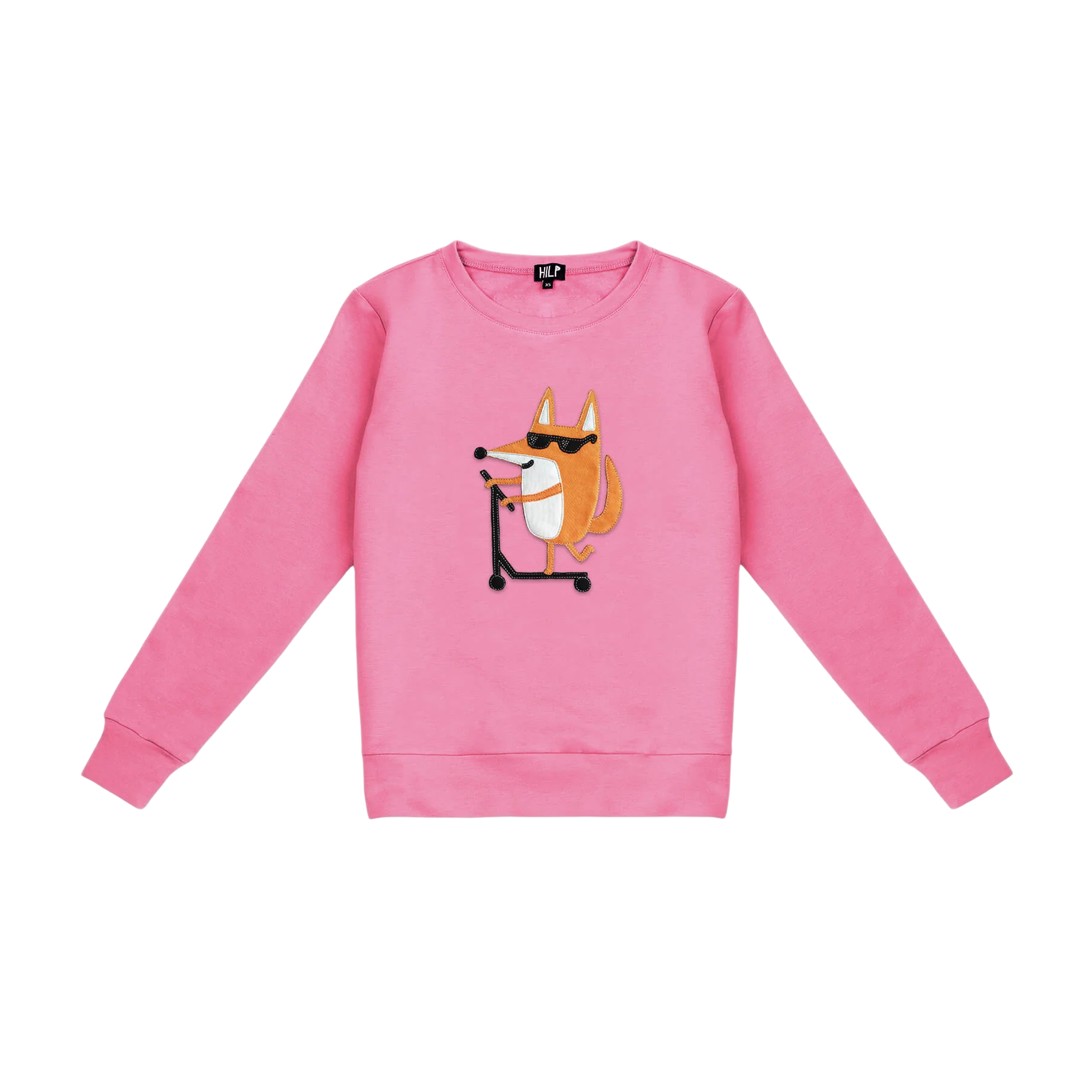 HILP Scootering Fox women's sweatshirt in pink