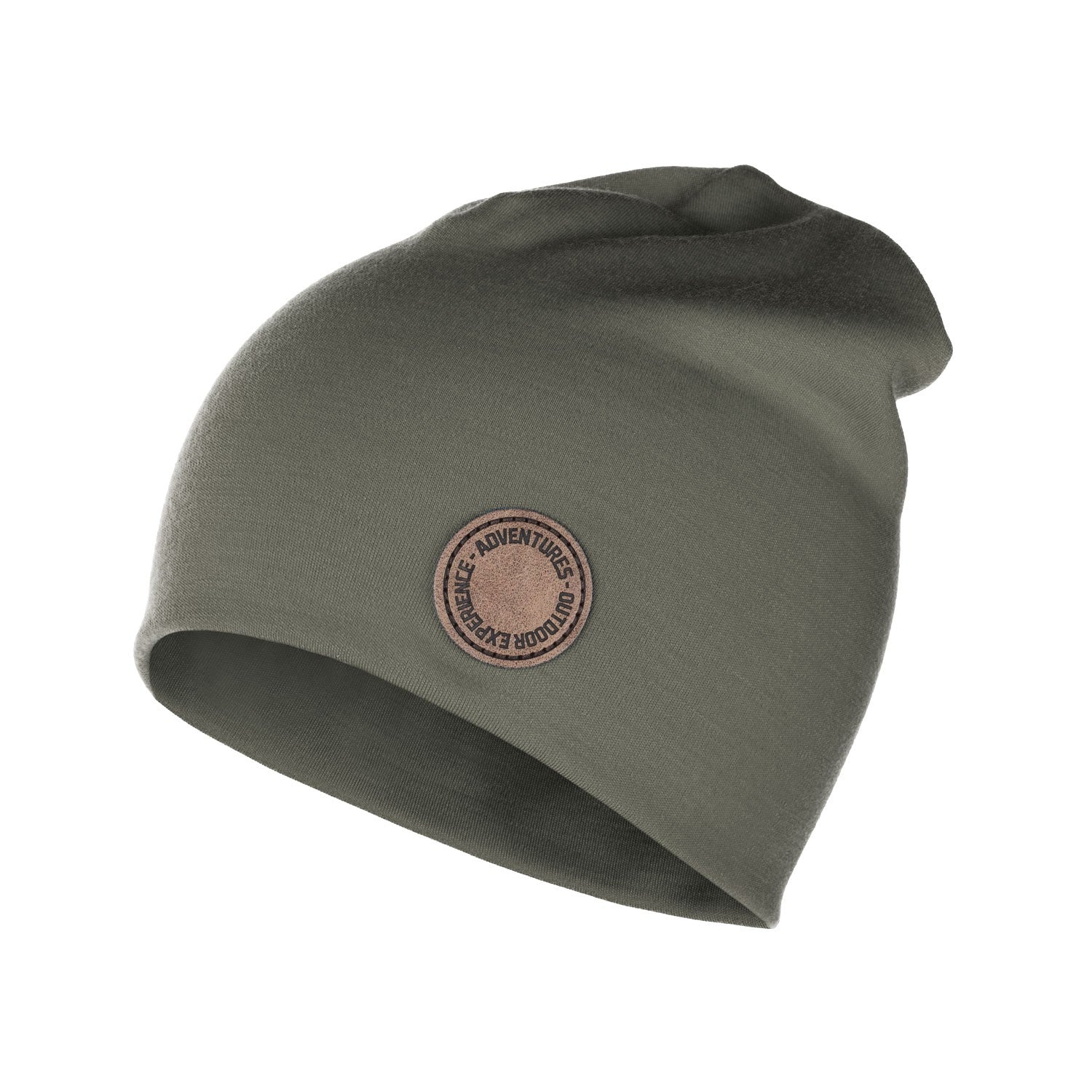 Khaki green kids merino wool beanie by Lenne