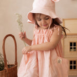 Kids Muslin Dress Milka, Peach, OEKO-TEX cotton