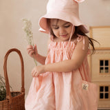 Kids Muslin Dress Milka, Peach, OEKO-TEX cotton