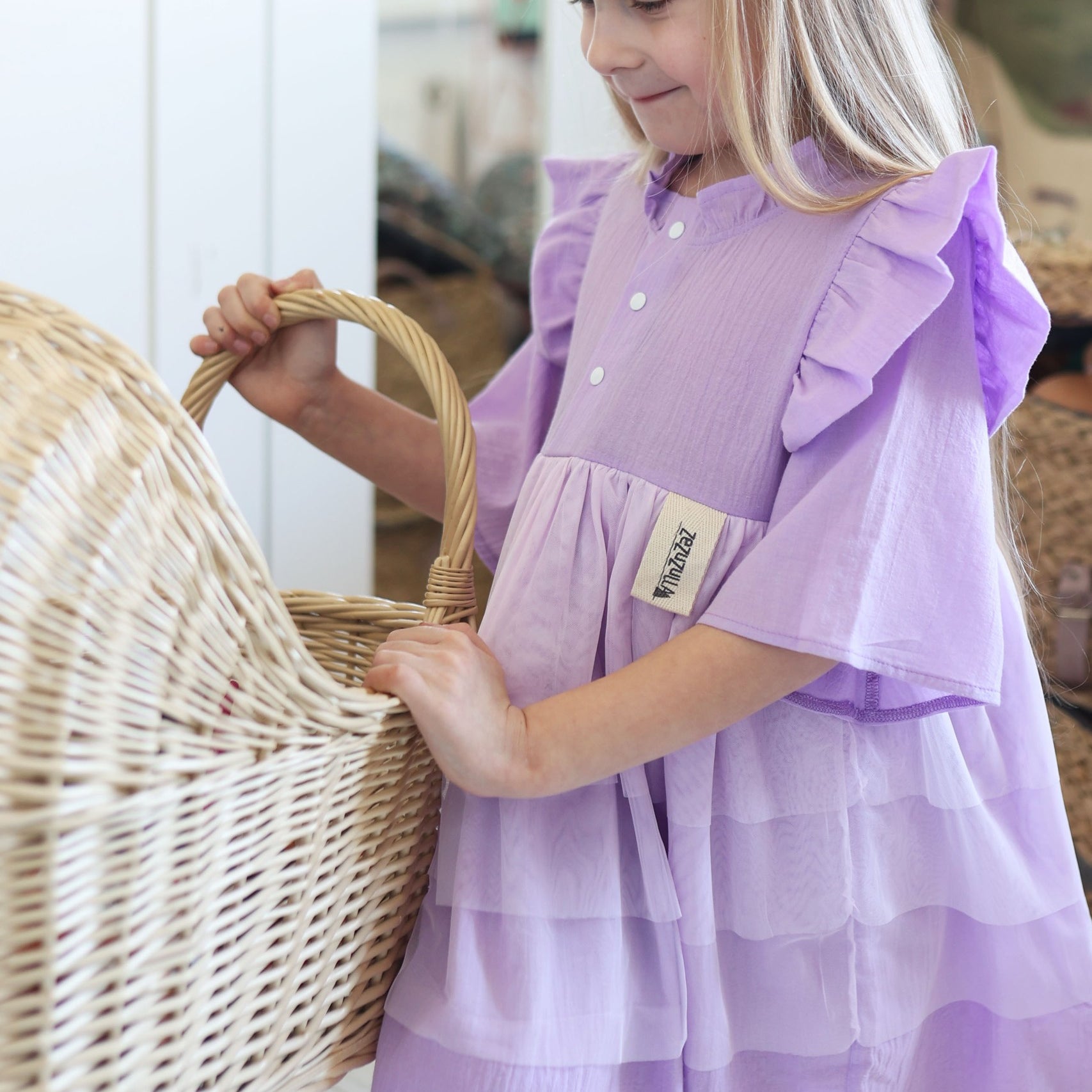 Kids Muslin Dress Sisi, Lilac