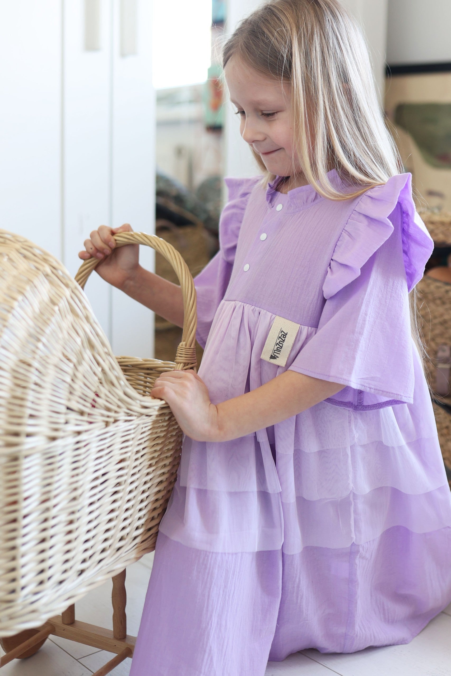 Kids Muslin Dress Sisi, Lilac
