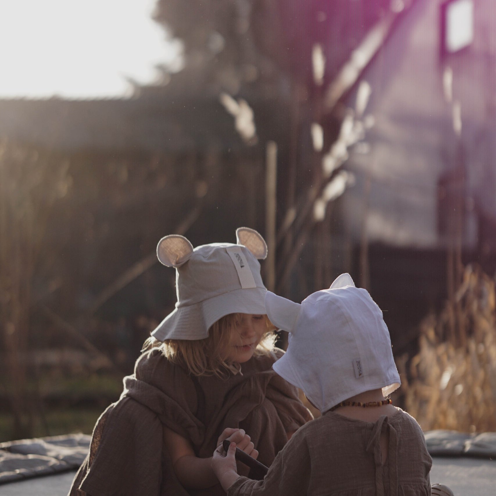 Kids Hat with Ears - Beige