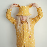 Kids Hat with Ears - Waves on Mustard