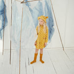 Kids Hat with Ears - Waves on Mustard