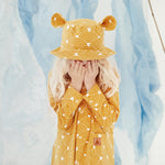 Kids Hat with Ears - Waves on Mustard