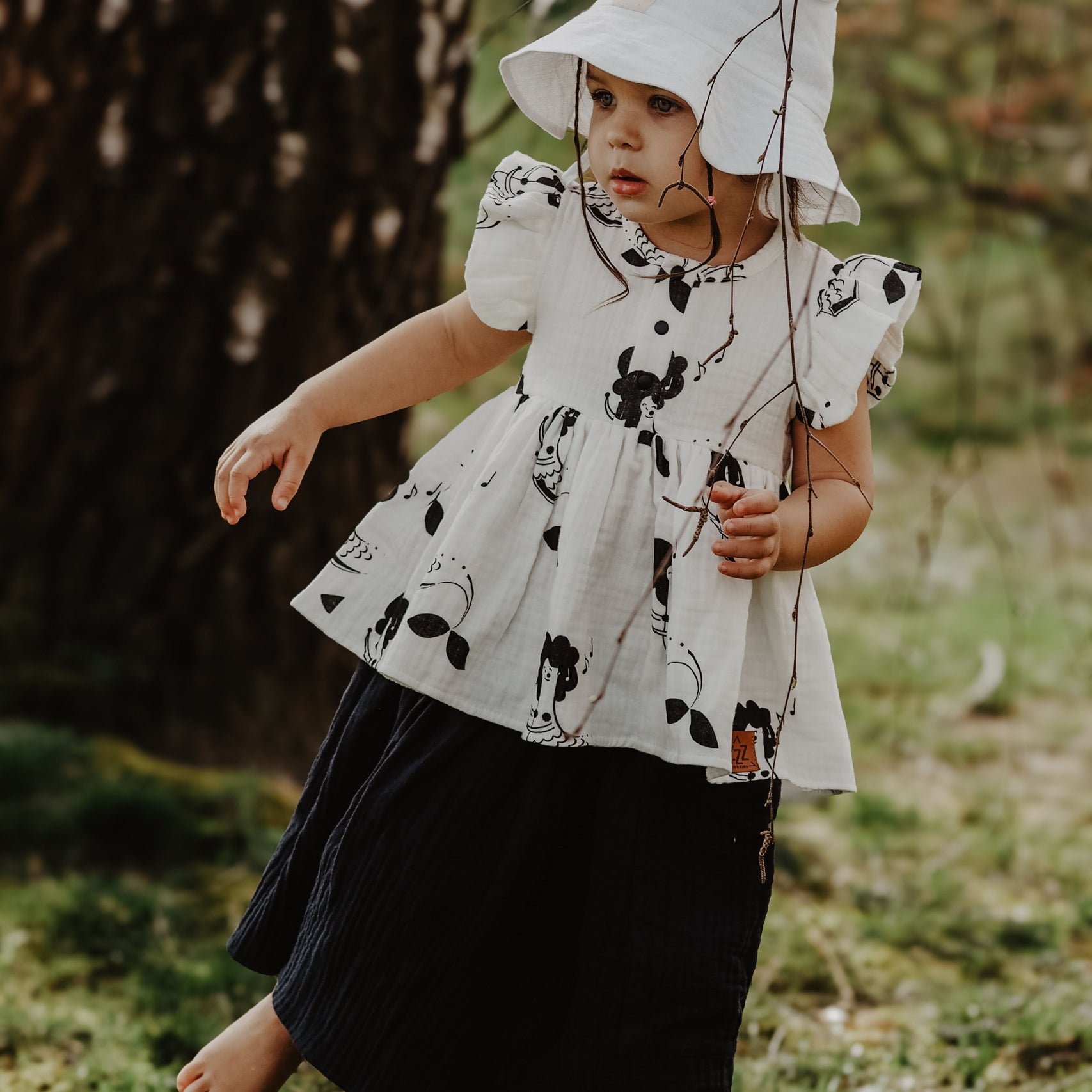 Kids Hat with Ears - White