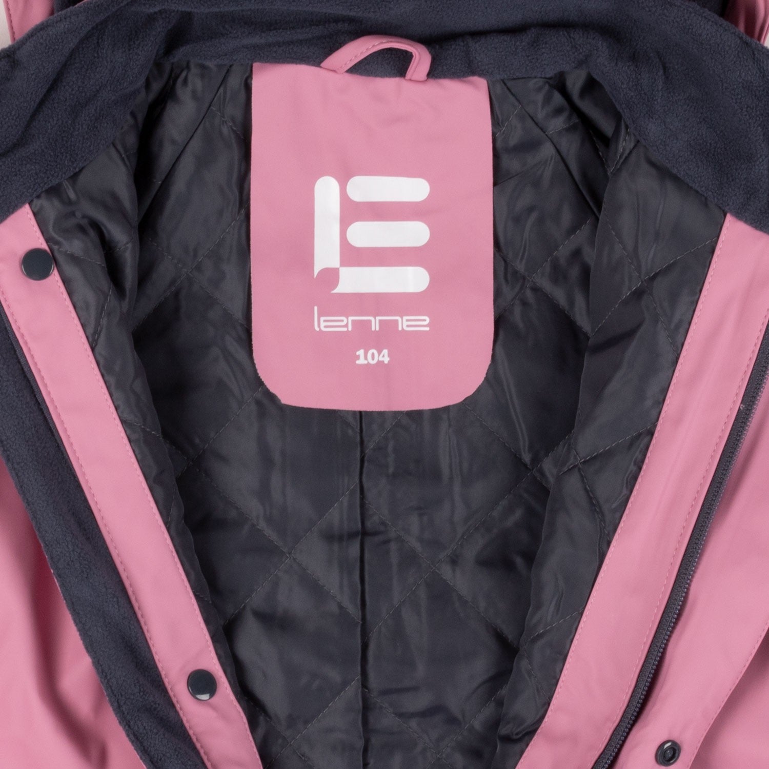 Pink kids insulated puddle suit by Lenne, view 2