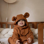 Eared Jumpsuit for Babies and Kids - Cinnamon