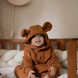 Eared Jumpsuit for Babies and Kids - Cinnamon