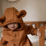 Eared Jumpsuit for Babies and Kids - Cinnamon