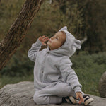 Eared Jumpsuit for Babies and Kids - Melange Grey