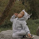 Eared Jumpsuit for Babies and Kids - Melange Grey