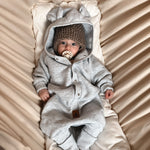 Eared Jumpsuit for Babies and Kids - Melange Grey