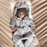 Eared Jumpsuit for Babies and Kids - Melange Grey