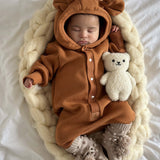 Eared Jumpsuit for Babies and Kids - Cinnamon