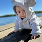 Eared Jumpsuit for Babies and Kids - Melange Grey