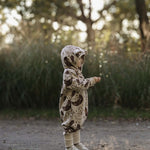 Eared Jumpsuit for Babies and Kids - Beige Squirrel