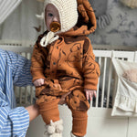 Eared Jumpsuit for Babies and Kids - Cinnamon Squirrel