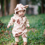 Eared Jumpsuit for Babies and Kids - Beige Squirrel