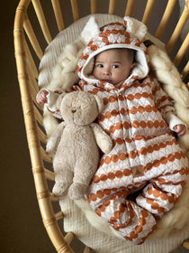 Winter Baby Jumpsuit, Orange Dots Warm Waterproof Suit - Snøluv