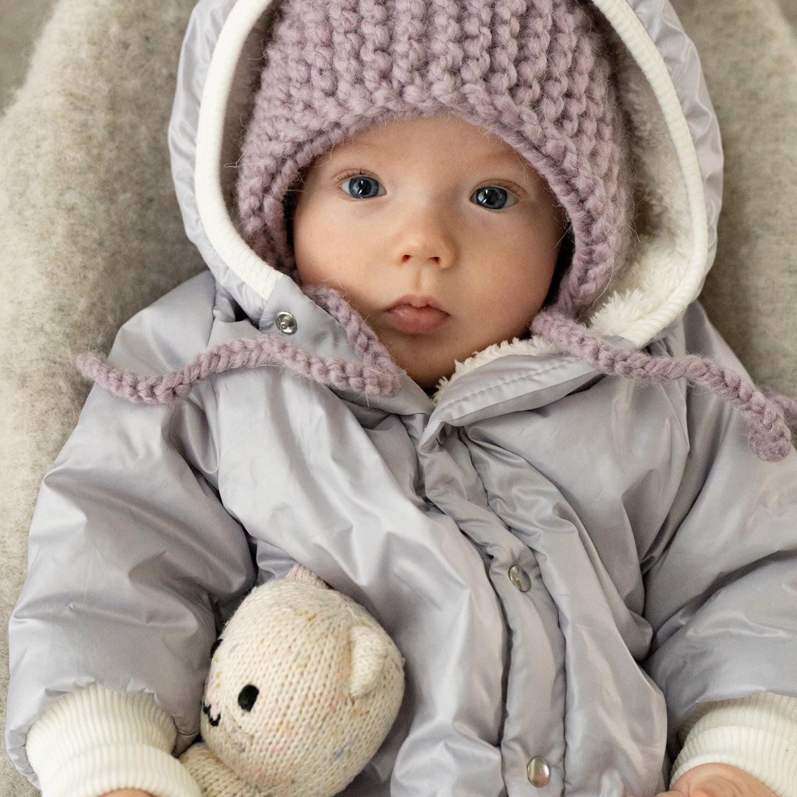 Winter Jumpsuit with Teddy Lining for Babies and Kids - Rabbit