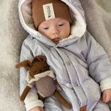 Winter Jumpsuit with Teddy Lining for Babies and Kids - Rabbit