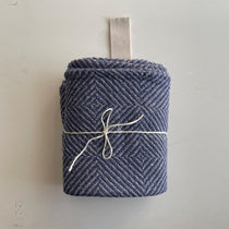 Blue herringbone linen towel, 70 × 140 cm, 100% linen, prewashed