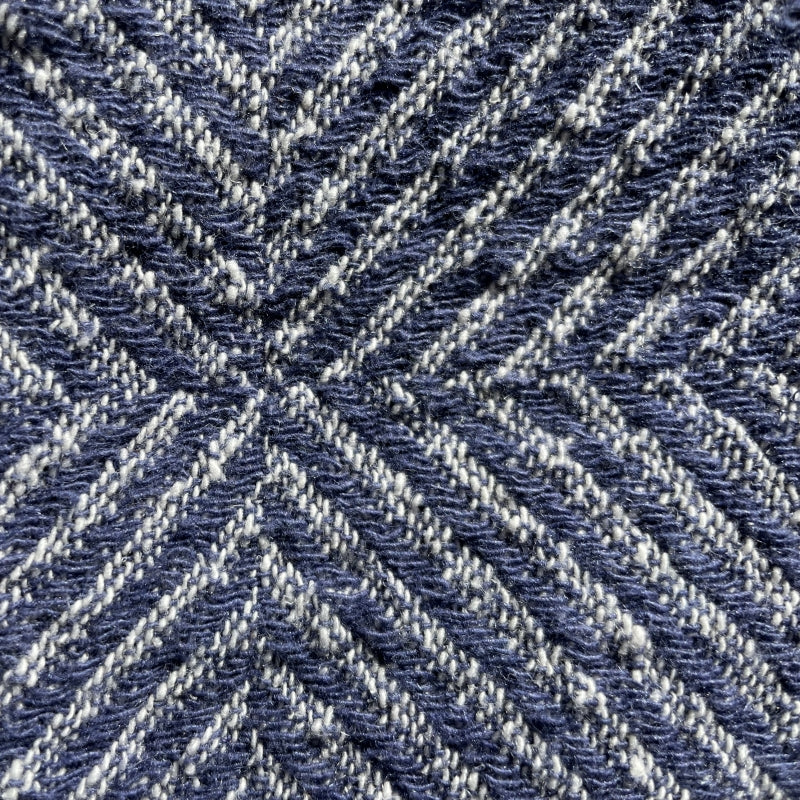 Blue herringbone linen towel, 70 × 140 cm, cotton hanging loop