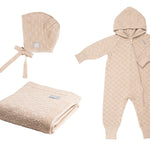 Merino Wool Baby Set HAPPINESS - Blanket, Romper and Bonnet - Snøluv