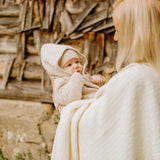 Merino Wool Baby Set HAPPINESS - Blanket, Romper and Bonnet - Snøluv