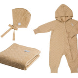 Merino Wool Baby Set HAPPINESS - Blanket, Romper and Bonnet - Snøluv