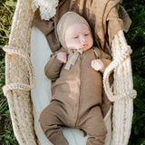 Merino Wool Baby Gift Set JOY, Newborn Blanket Romper and Bonnet - Snøluv