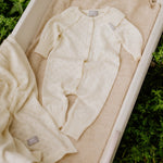 Merino Wool Baby Set LOVE - Blanket, Romper, Bonnet - Snøluv