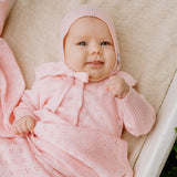 Merino Wool Baby Set LOVE - Blanket, Romper, Bonnet - Snøluv