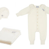 Merino Wool Baby Set LOVE - Blanket, Romper, Bonnet - Snøluv