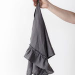 Linen Kitchen Towel With Ruffles